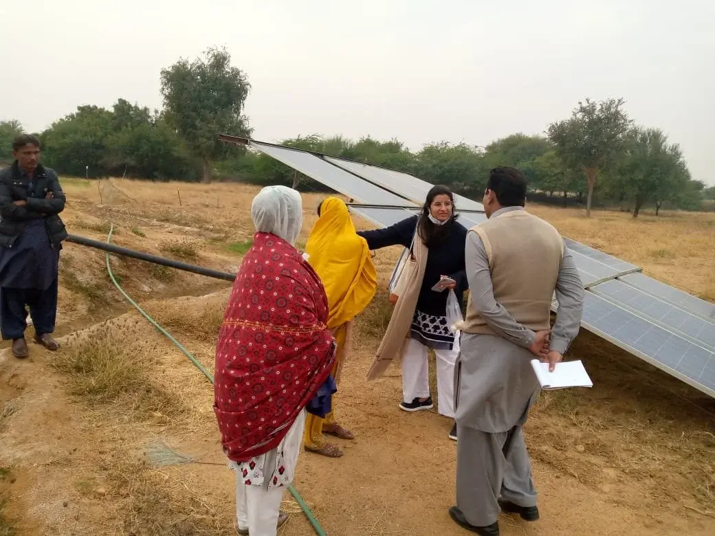 Discussing solar panel usage in rural Sindh